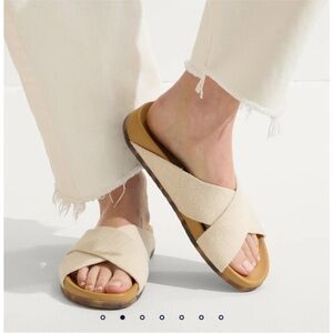 Rothy’s Women The Weekend Slide Sandals, Oat,  Size 10 EUC